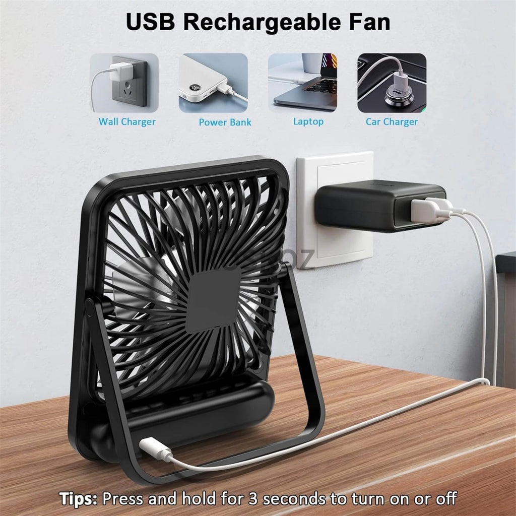Portable Rechargeable Fan – 5 Speeds
