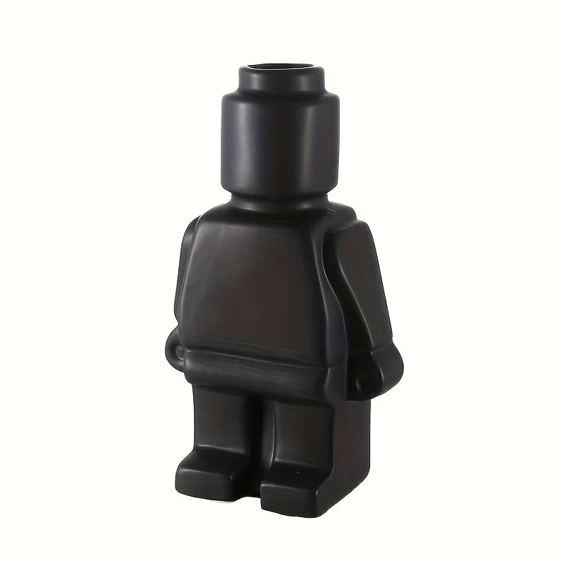 Nordic Style Ceramic Robot Vase Indoor
