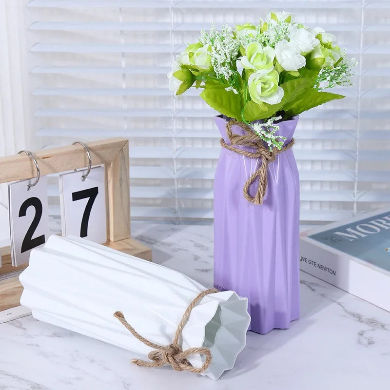 Simple Plastic Imitation Ceramic Vase