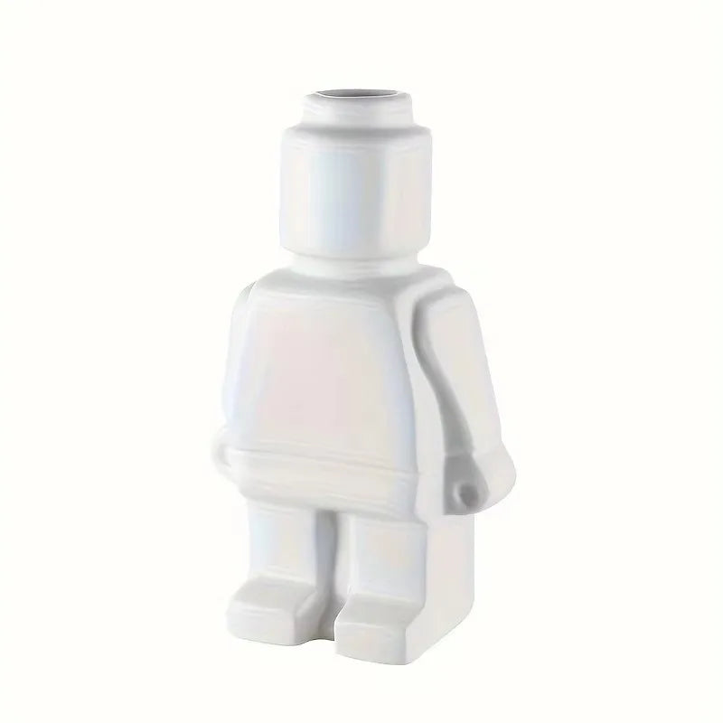 Nordic Style Ceramic Robot Vase Indoor