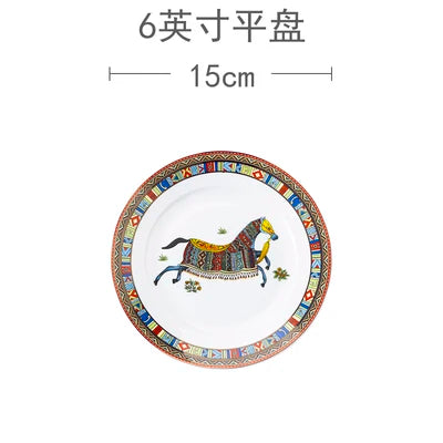 Mongolian Horse Dinner Plate